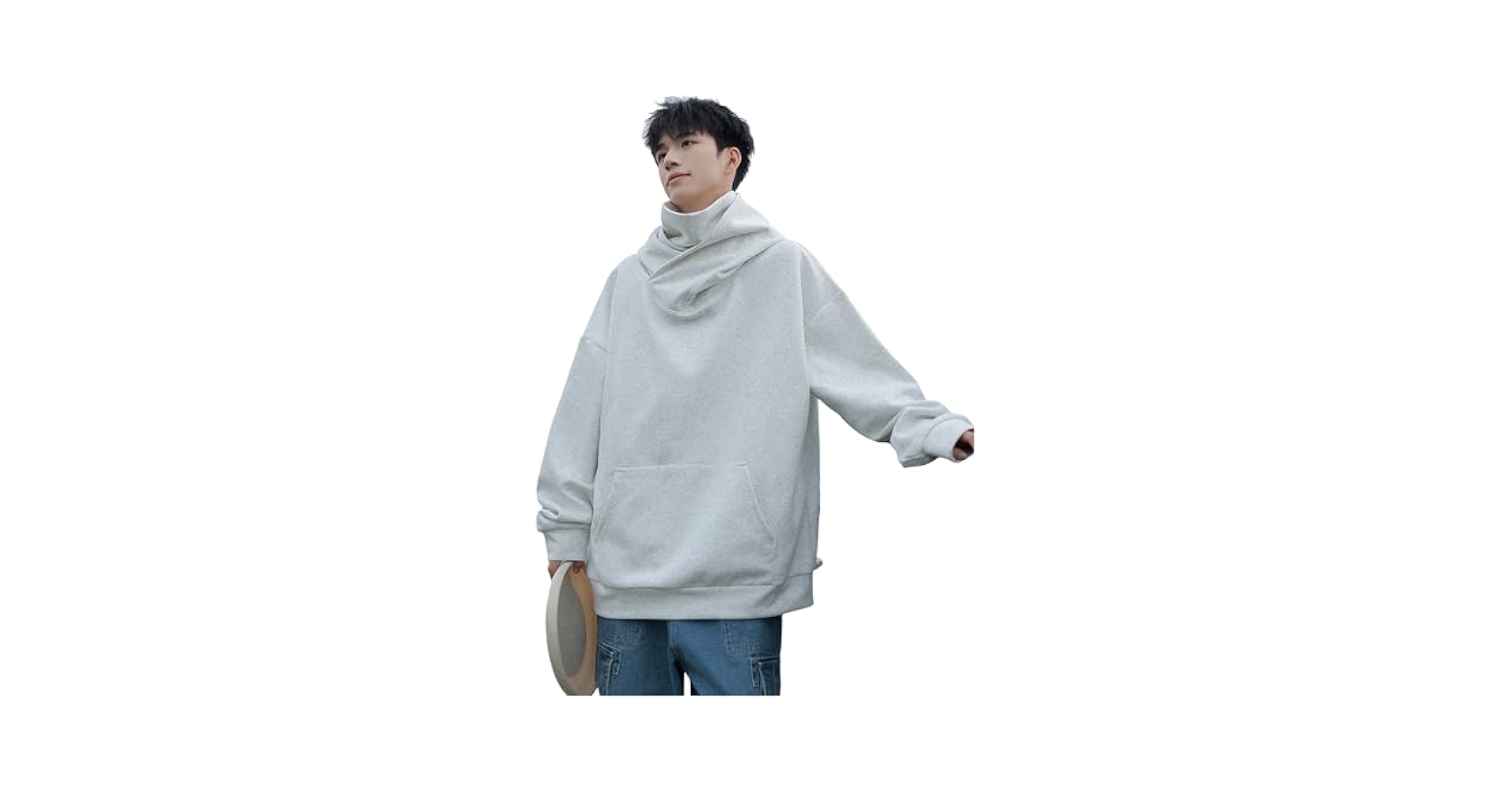 HaiZi XiHuan Men'S Japanese High Street Turtleneck Hoodie